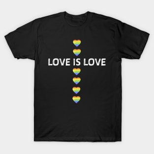 LOVE IS LOVE PRIDE GAY LGBT RAINBOW HEARTH T-Shirt